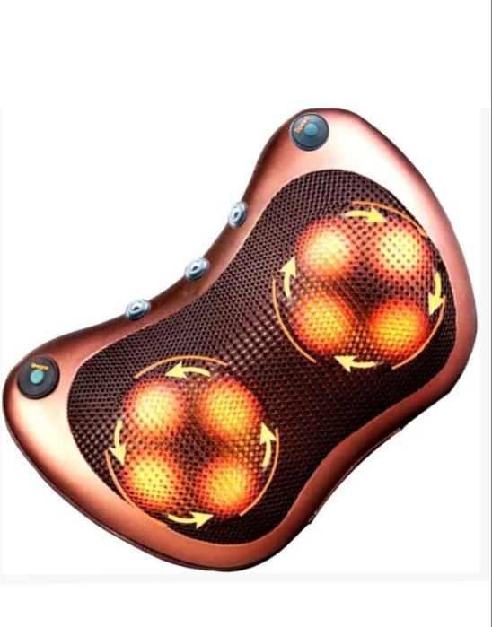 Роликовый массажер,подушка для спины и шеи Massage pillow GHM 8028, 8