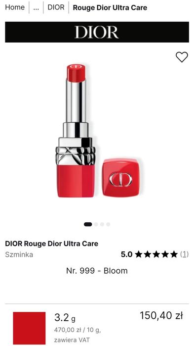 Pomadka Dior Rouge Ultra Care 999