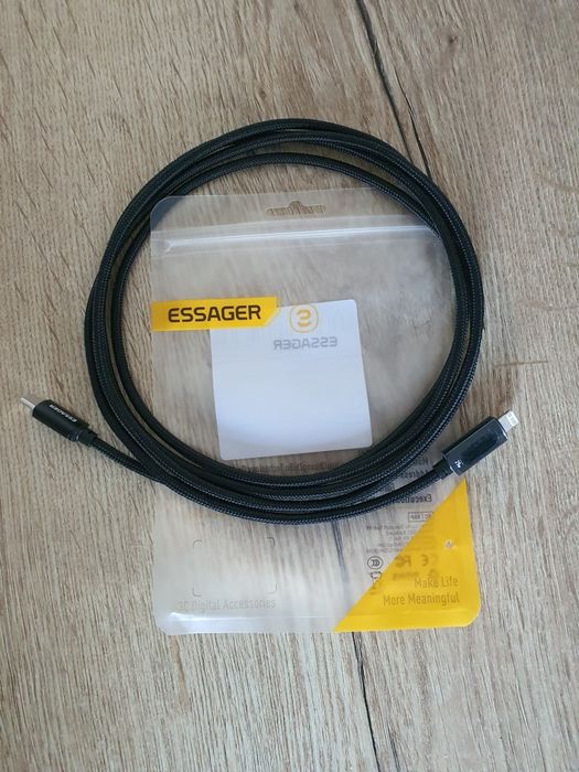 Kabel Essager przewód USB C lightning 2m z wyświetlaczem moc ładowania