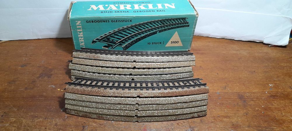 Lote de 10 vias curvas M 5100 Marklin H0 usadas