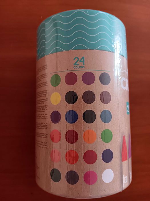 Lápis de cera Palm Crayon,  24 cores