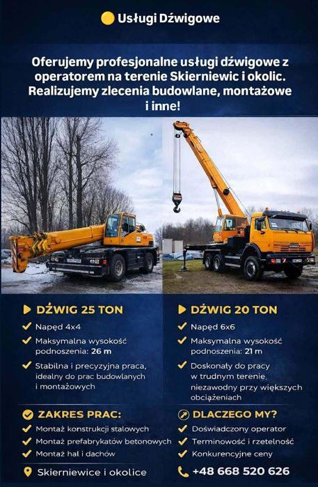 Dźwig Żuraw Usługi Dźwigowe Skierniewice