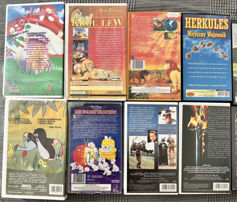 Kasety VHS filmy bajki