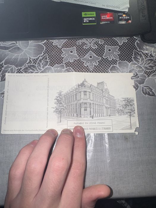 дорожный чек Crédit Lyonnais  200 французских франков