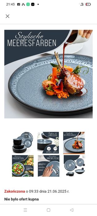 Talerze zestaw na 6 osób