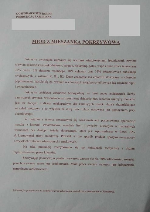 Miód z Pasieki Ekologicznej- wielokwiatowy, gatunkowy.