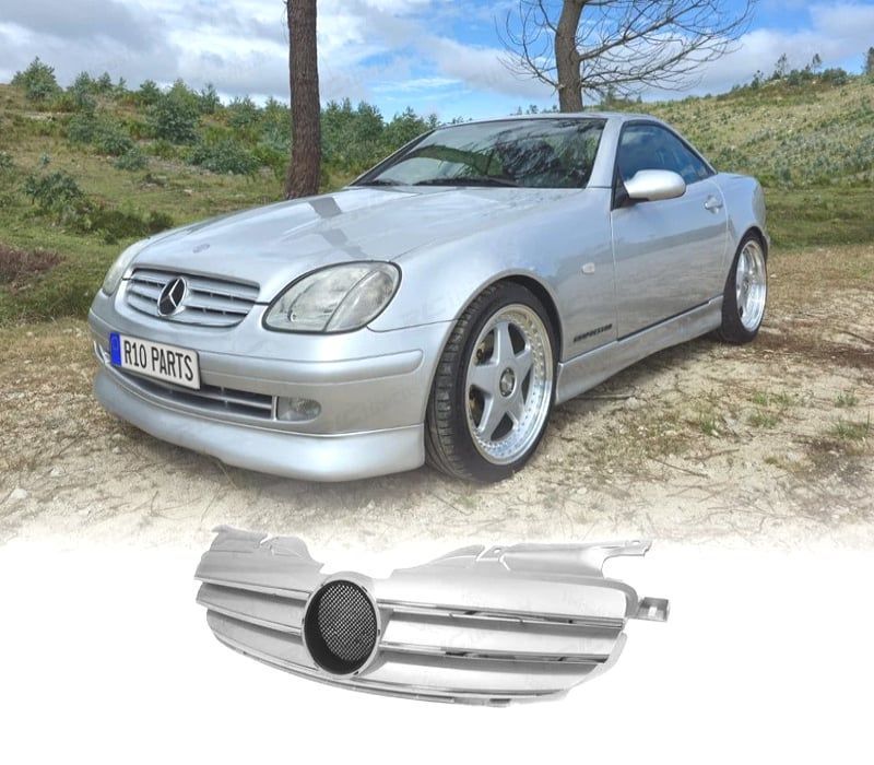 GRELHA FRONTAL MERCEDES SLK R170 96-04 LOOK SPORT PRATA CROMADO
