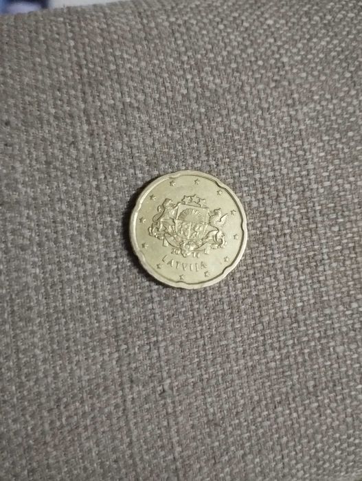 Moeda 20 cêntimos Letónia 2014