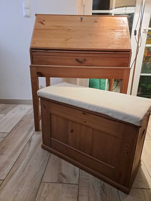 Escrivaninha pinho mel sem banco baú