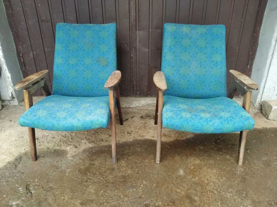 Zabytkowy fotel TON SMIDEK typ 6950 Czechosłowacja PRL antyk 2 sztuki