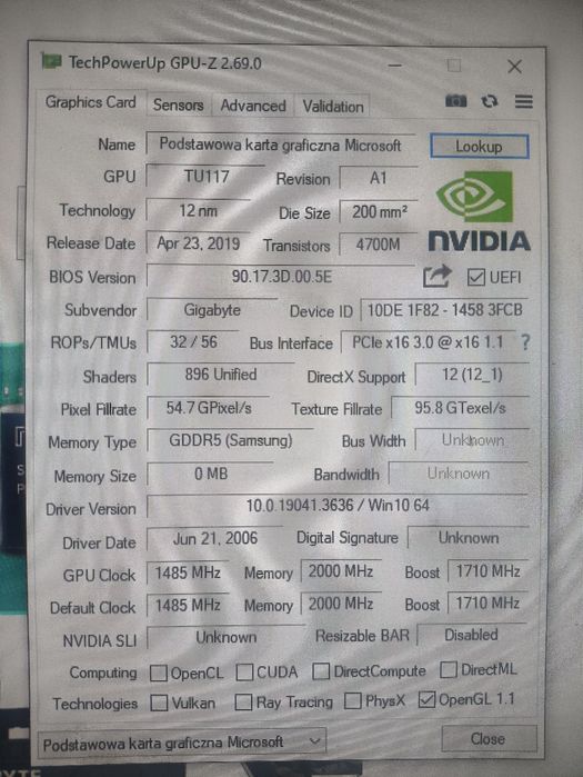 Mocny PC Gamingowy Ryzen 5 3600 + GTX 1650 | SSD256GB | HDD 500GB