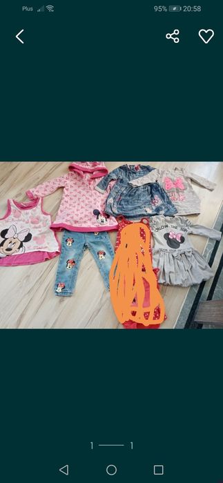 Ubrania Disney myszka minnie 86, 92