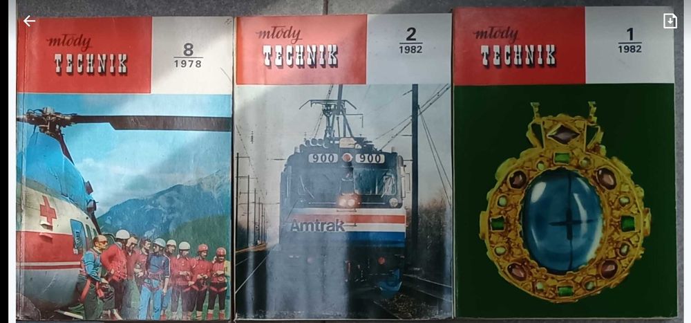 75 czasopism naukowo-technicznych „Młody Technik” z lat 1950–57