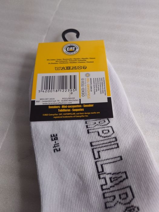 Białe Skarpetki 39-42 stopki CAT 3 pary krótkie do kostki Caterpillar