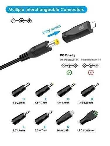 Zasilacz uniwersalny Outtag 12W AC/DC 3-12V, 1A ładowarka AC 100-240V