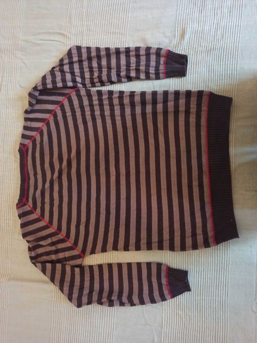 Sweterek brązowy w paski M/L
