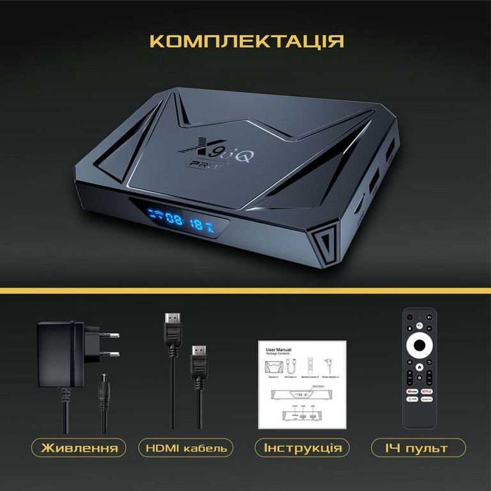 Медіаплеєр X96Q PRO+ plus 4гб 64Гб Смарт ТВ Приставка Allwinner H728