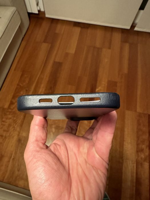 Capa original pele iPhone 14 Promax (roxa escura)