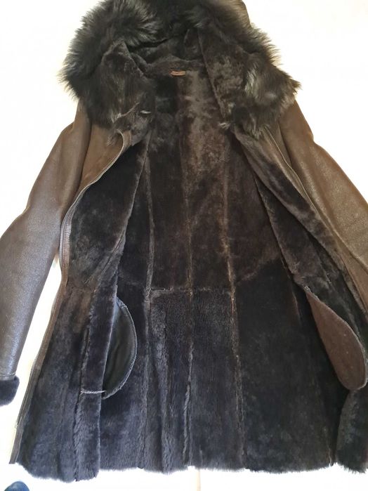 Дубленка женская коричневая