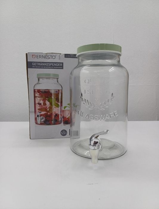 Скляна Лимонадниця з краником для наливу, диспенсер для напоїв Ernesto
