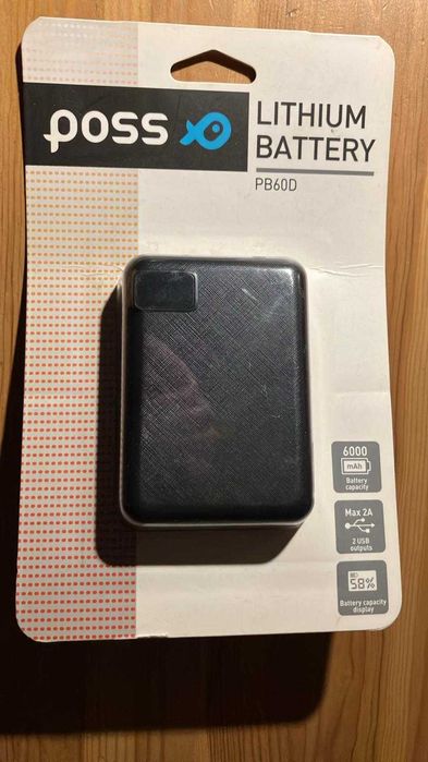 Powerbank POSS PSPB60DBK. Technologia litowo-jonowa. Pojemność 6000mAh