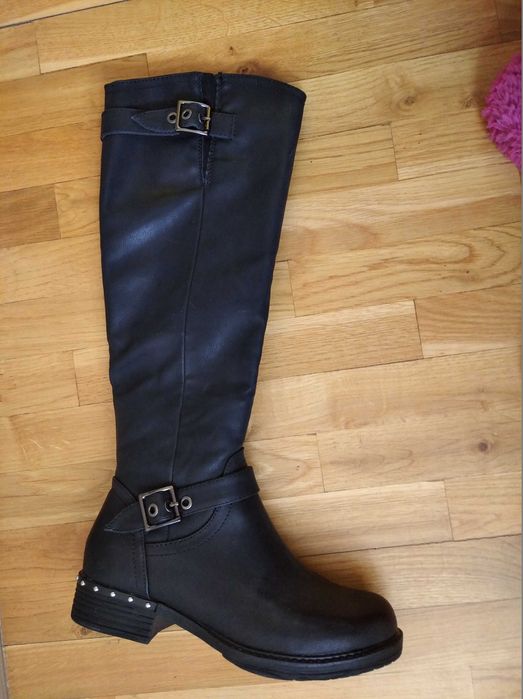 Jenny Fairy 37 nowe kozaki buty z klamrą czarne zimowe