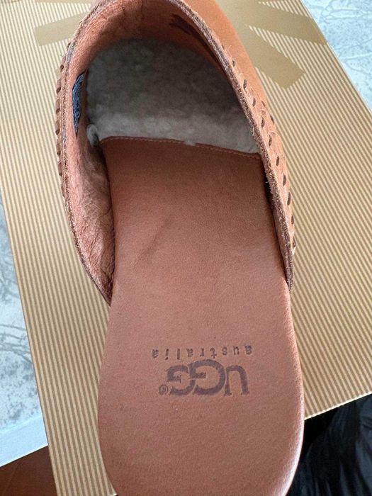Шкіряні клоги бренд UGG Australia, сабо з дерев'яною підошвою НОВІ