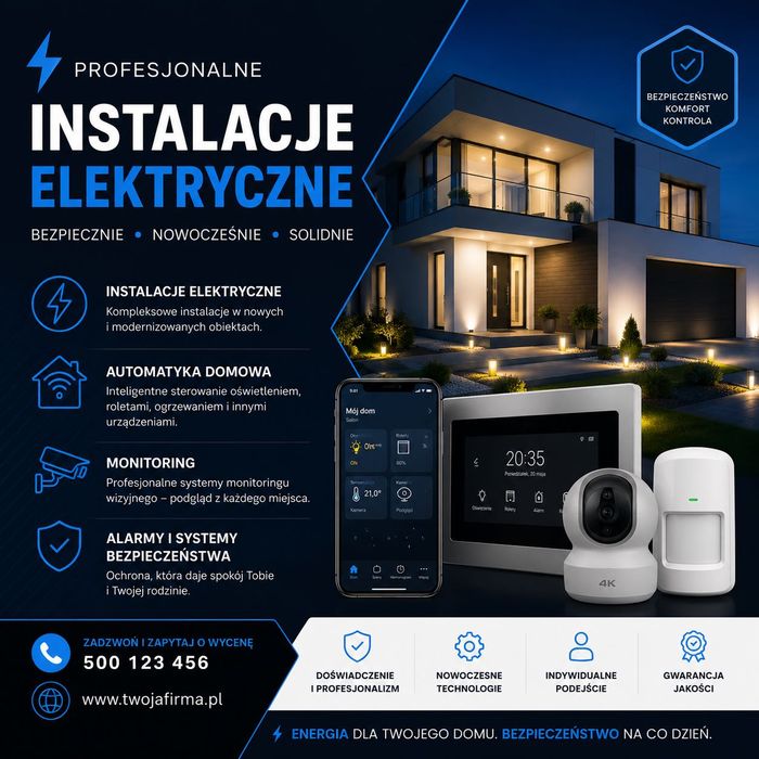 ELEKTRYK / Instalator - Smart Home - Monitoring - AV - Pomiary - Fotowoltaika.