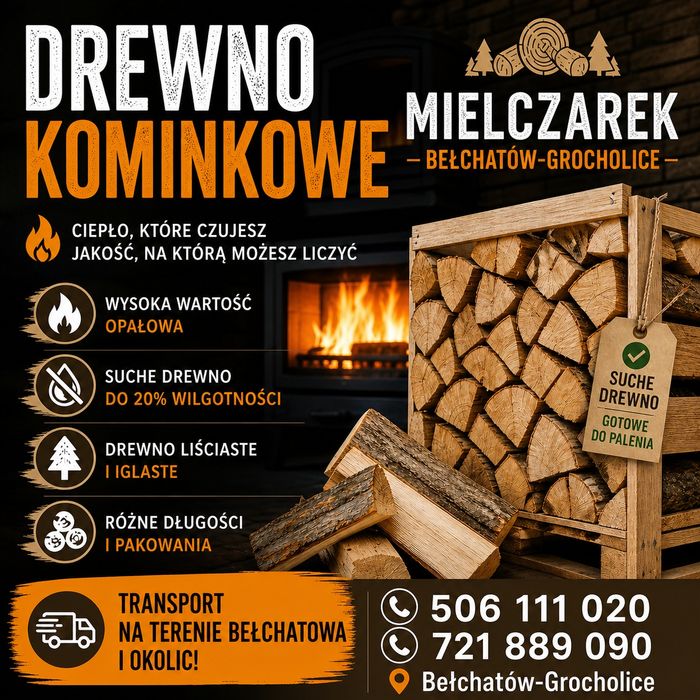 Drewno kominkowe opałowe paleta 1m3