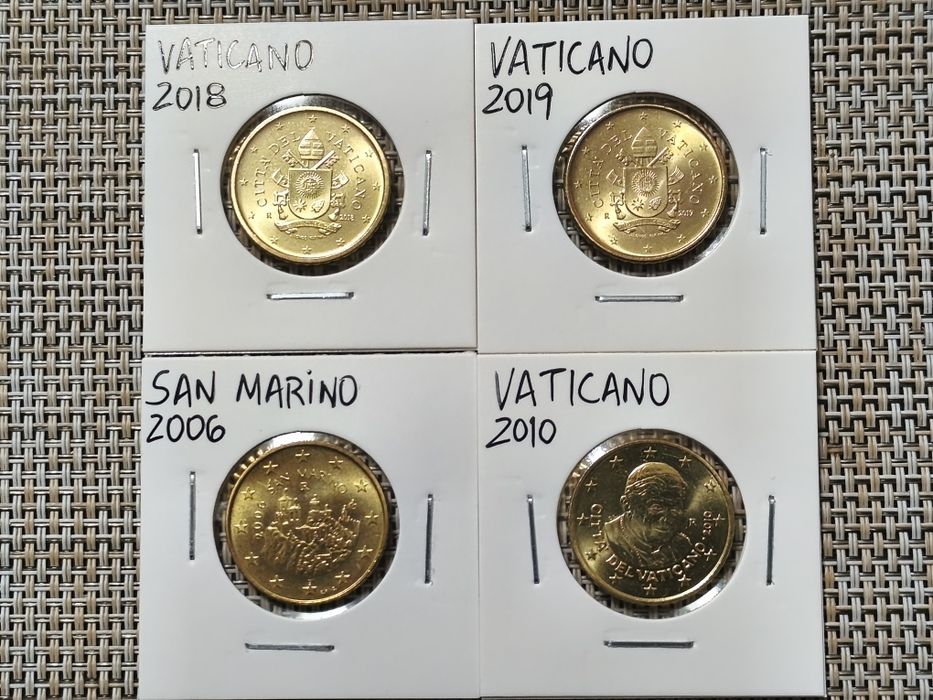 Moedas de 1€ e 50cents Microestados