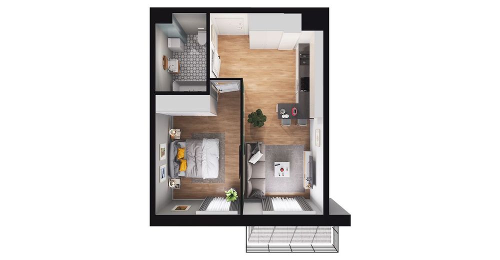 2-pokojowe mieszkanie 37m2 + balkon Bez Prowizji