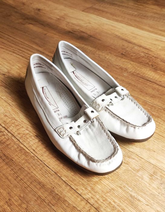 Białe loafersy / mokasyny skórzane medicus 36.5 / 37 wygodne