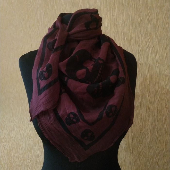 Хустка Alexander McQueen бордова бургунді