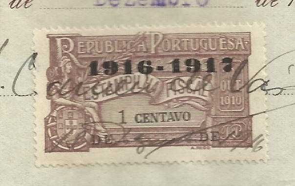 Recibo antigo - 1916 - CASA DAS SEMENTES - selo fiscal