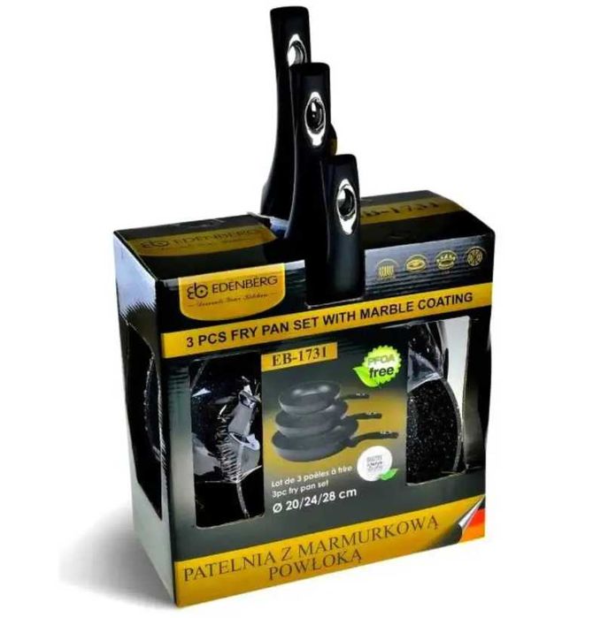 Комплект из трех сковородок с мраморным покрытием Edenberg EB-1731