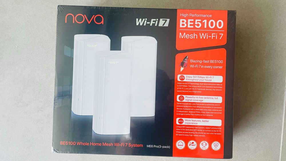 Tenda ME6 Pro WiFi 7 Mesh System Novo, na embalagem original