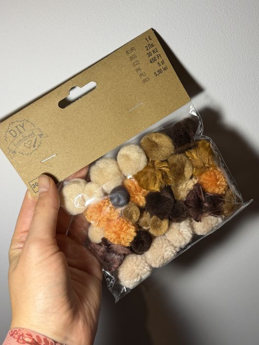 Pompony dekoracyjne DIY TEDi – 30 szt. – nowe