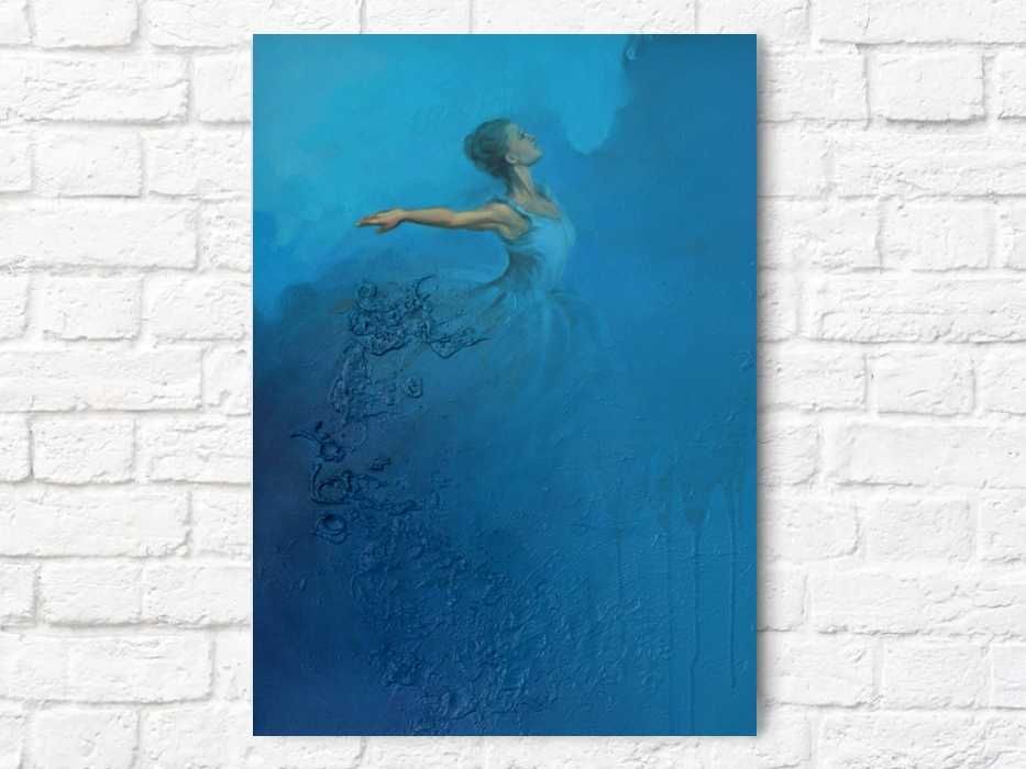 Obraz 50x70cm - "Majestic" - obraz akrylowy, płótno, kobieta w chmurze