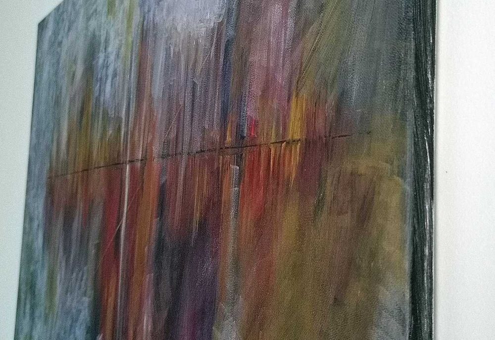 Obraz akrylowy na płótnie "Koherencja" ręcznie malowany 80 x 60 cm