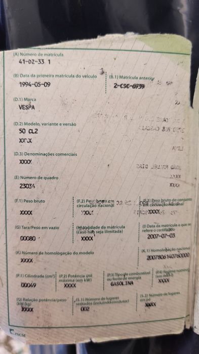 Vespa 50cc 1994 para restauro