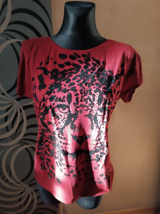 T-shirt damski bordo