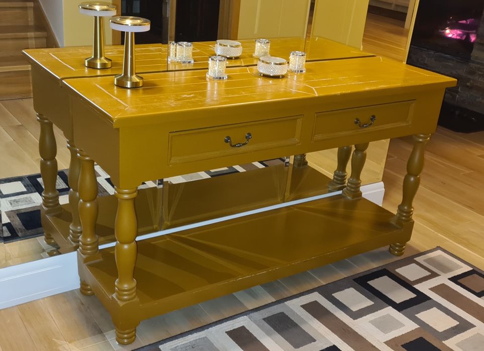 Konsola drewniana,  Lite drewno