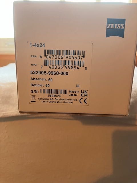 Vendo Mira Zeiss Conquest V4 1-4X24 NOVA