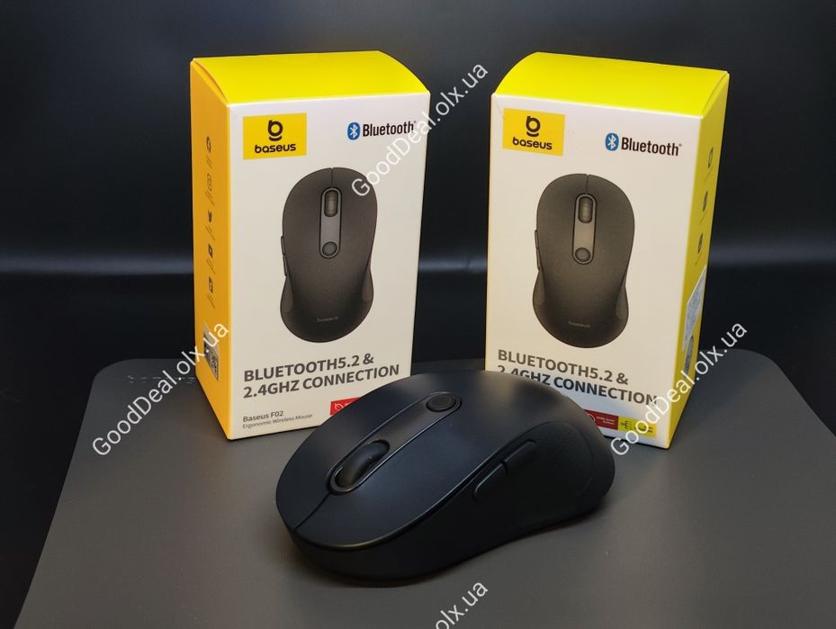 Безпровідна мишка Baseus F02 + килимок – стильна, тиха та зручна!