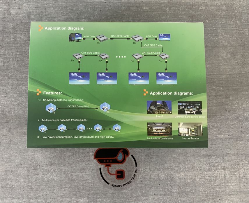 ХИТ ДО 120м HDMI по витой паре активный удлинитель сигнала передатчик