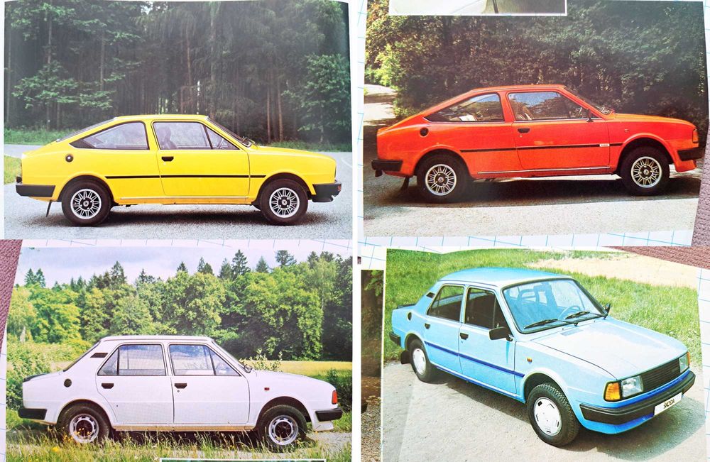 SKODA x2 (105, 120, 130, COUPE / RAPID ) ZESTAW 1983-1986 dwa prospekty reklamowe *przesyłka GRATIS !