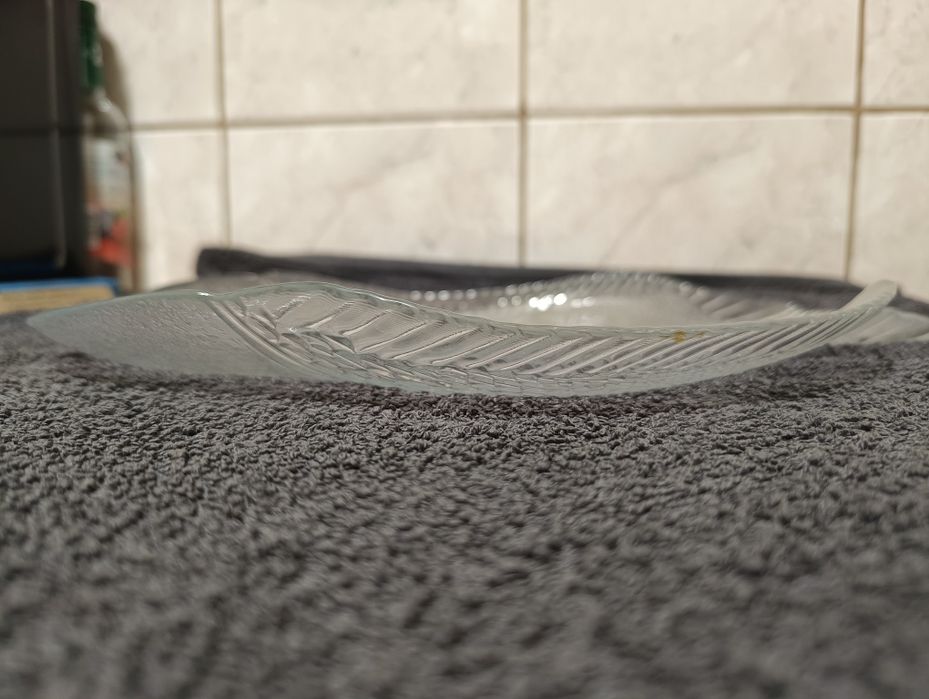 Duża patera ryba szkło prl