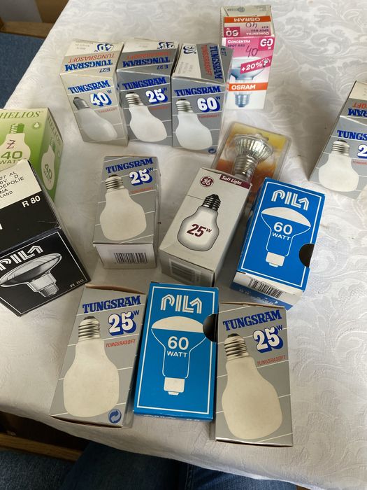 Żarówki różne kolekcjonerskie retro działające vintage