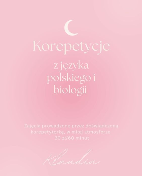 Korepetycje online z języka polskiego i biologii/ klasy 4-8