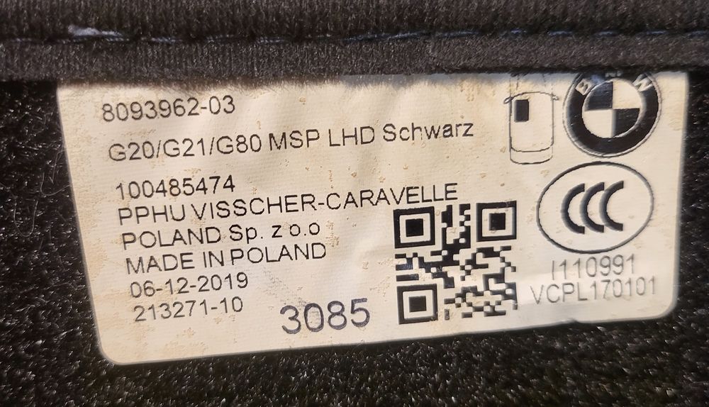 Dywaniki bmw g20/21/g80 mpakiet